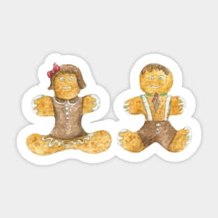 Gingerbread boy and girl Sticker